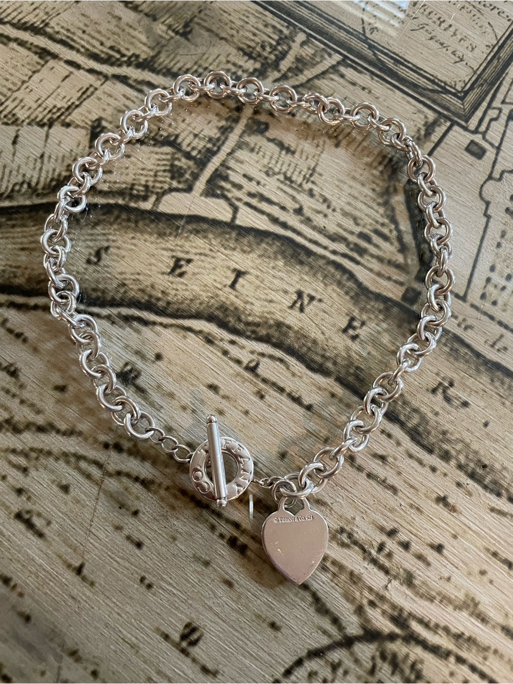 Tiffany & Co Sterling Silver Heart Toggle Necklace